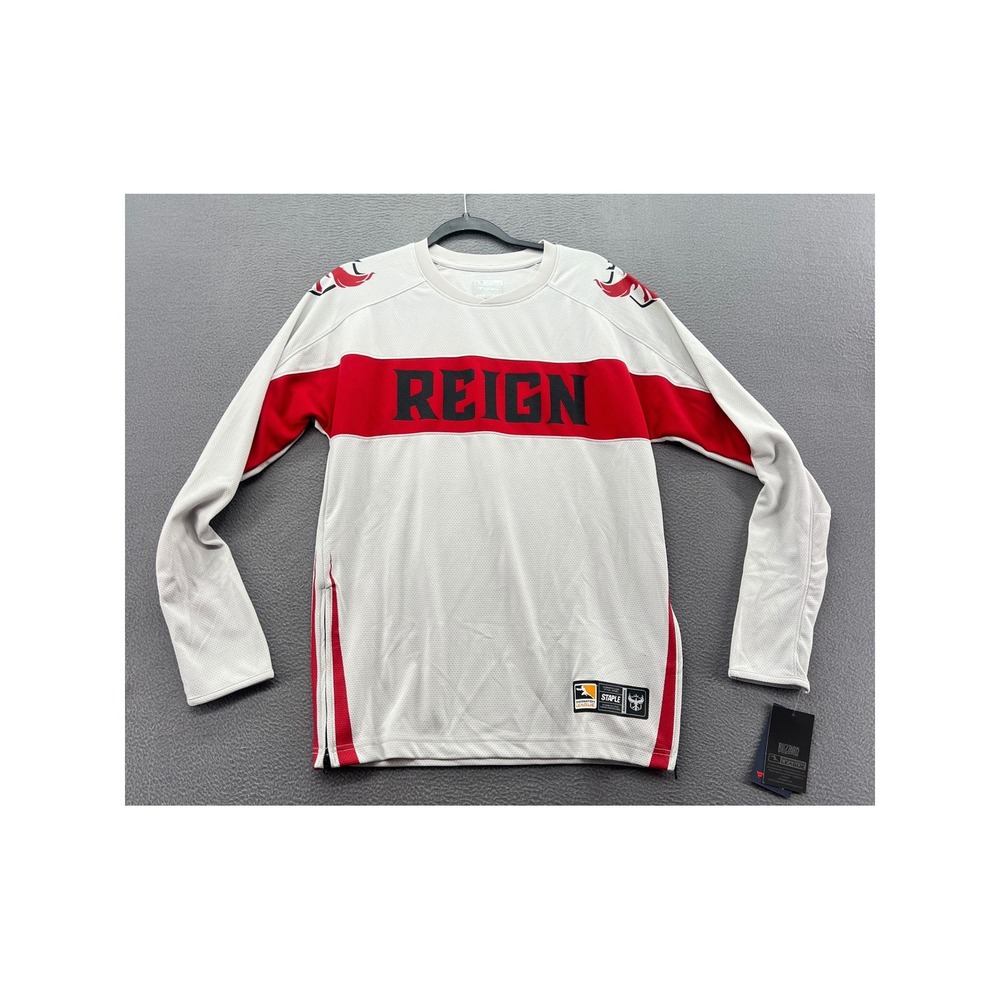 Overwatch League Atlanta Reign Shirt Mens Sz M Staple Jersey White Red Long Slv